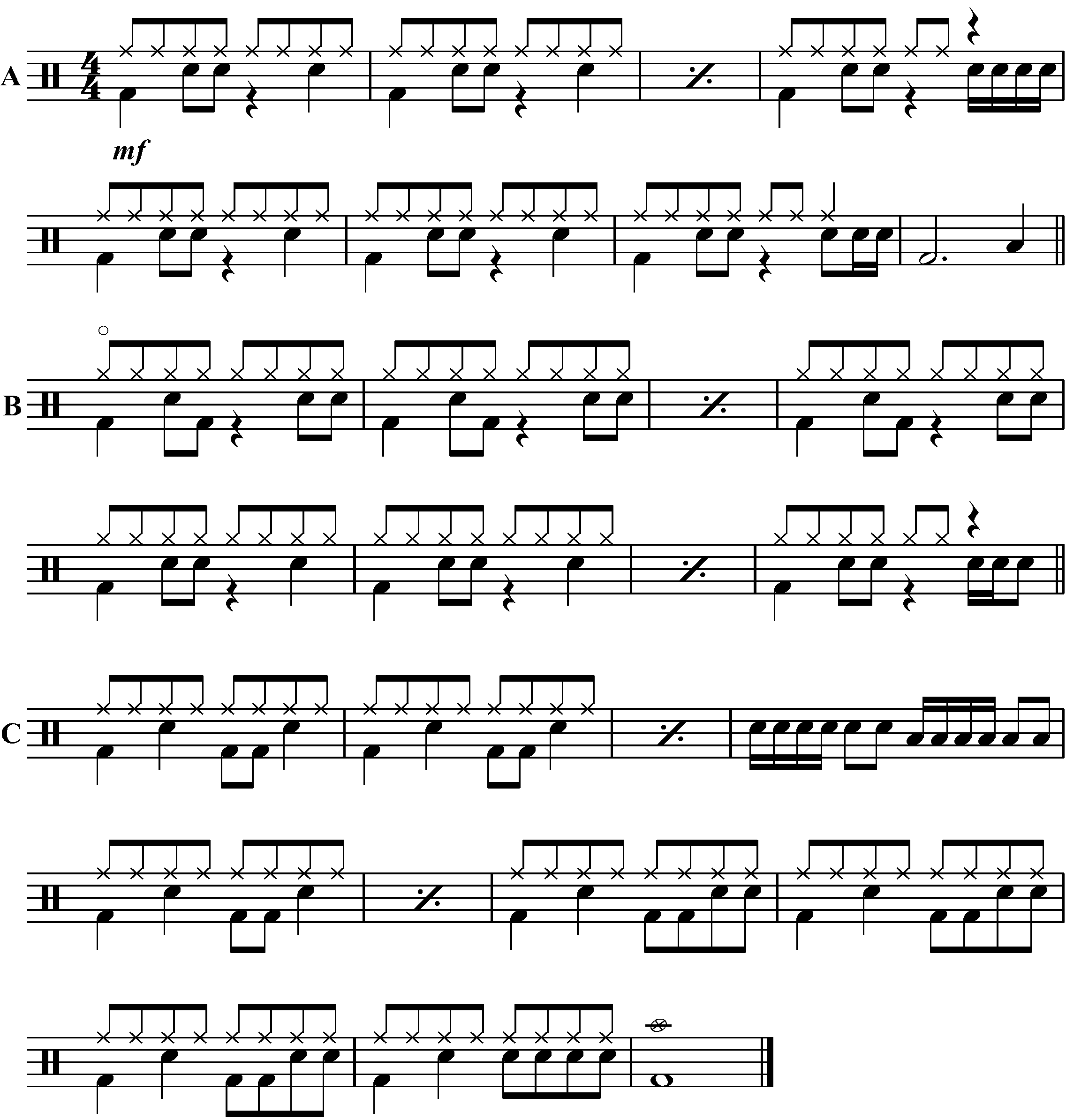 A short piece focusing on applying this groove.