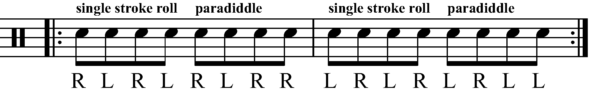 Singles To Paradiddles As Eighth Notes