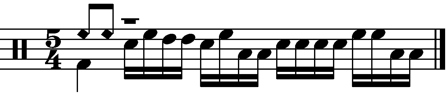 A four beat fill in 5/4