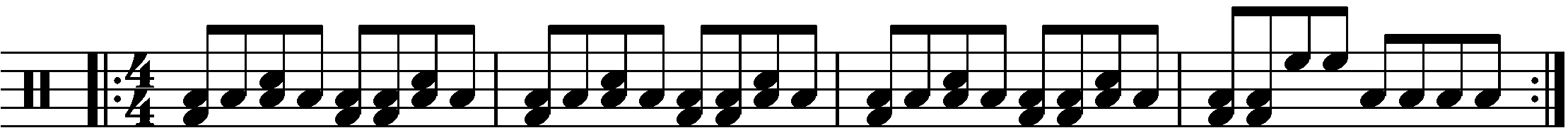 A four bar phrase using the fill.