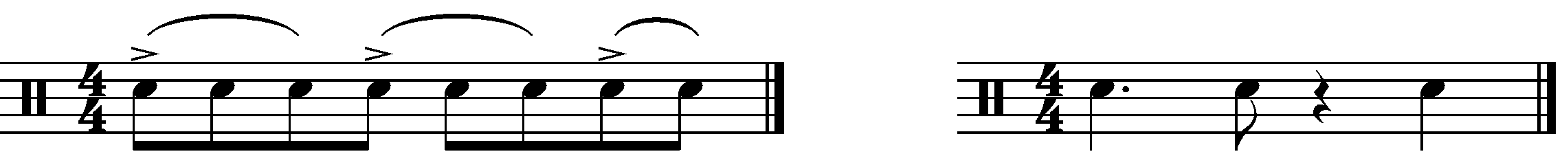 The basic syncopated rhythm for these fills.