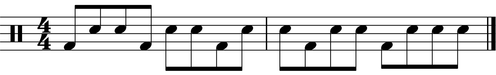 The kick and snares for this version of the groove
