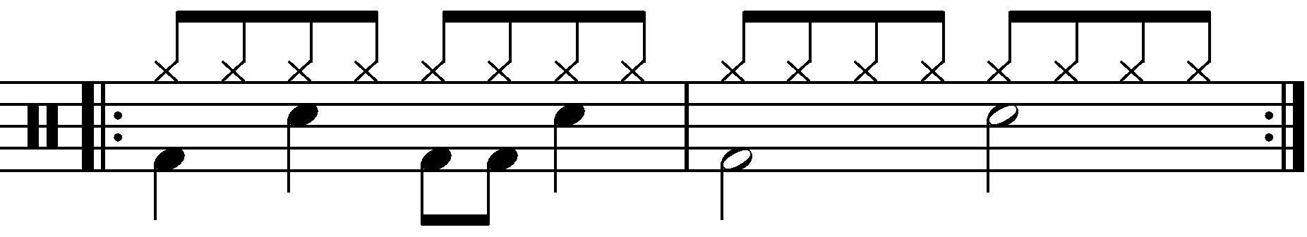 An example of changing to a half time groove