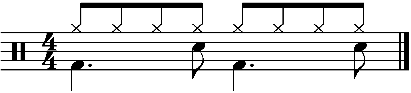 A groove with displaced snares