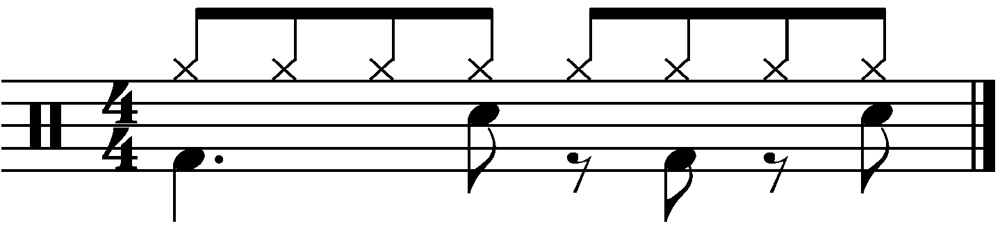 A groove with displaced snares