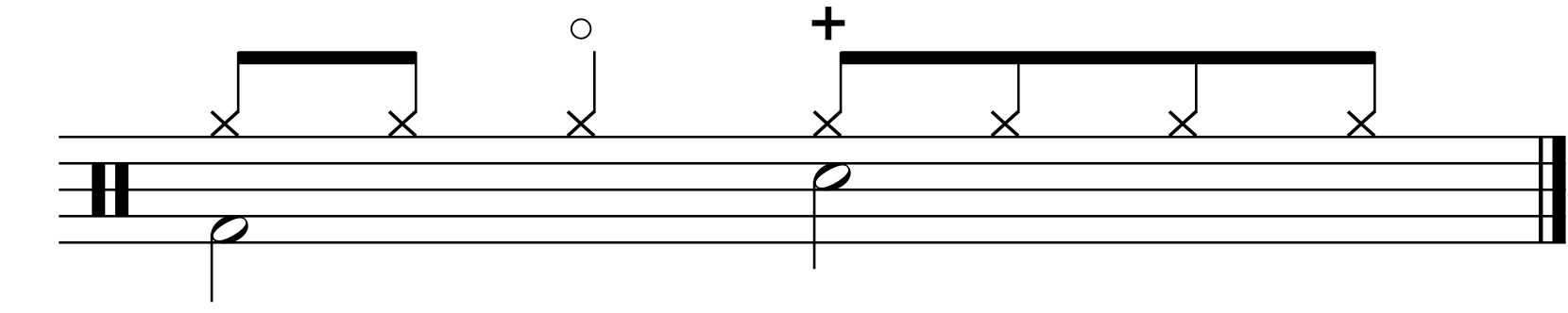 A half time groove with an open hi hat on count 2.