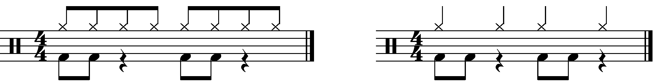 A groove with the let hand removed