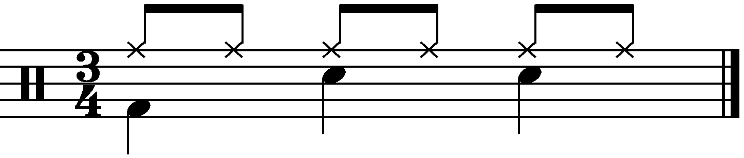 A groove in the waltz style