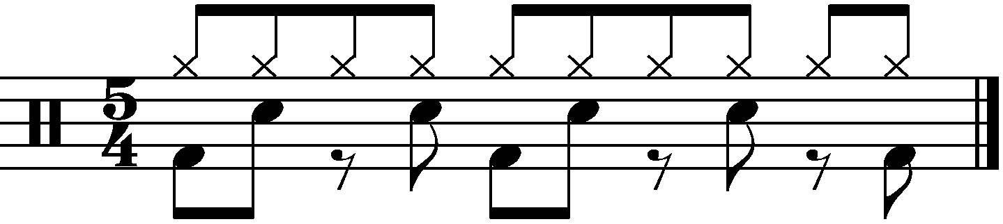 Basic 5/4 groove example 8