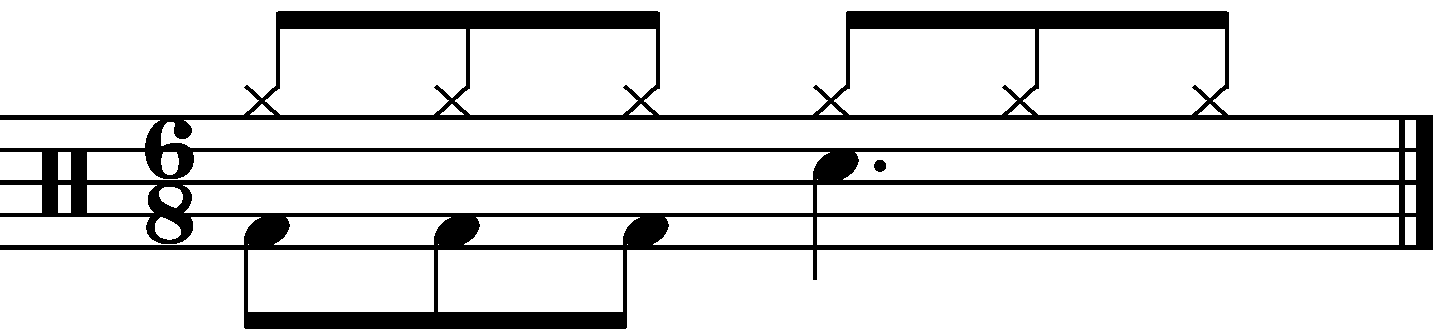Basic 6/8 groove example 6