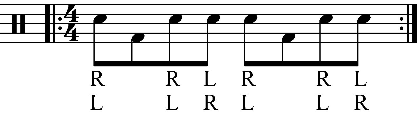 The 8th note version of the exercise.