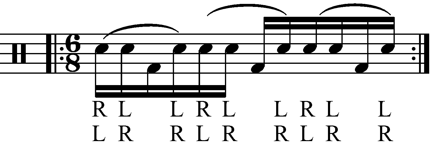 The 16th note version of the exercise.