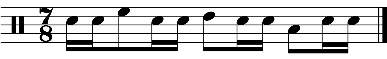 A 7/8 fill built from a specific rhythm