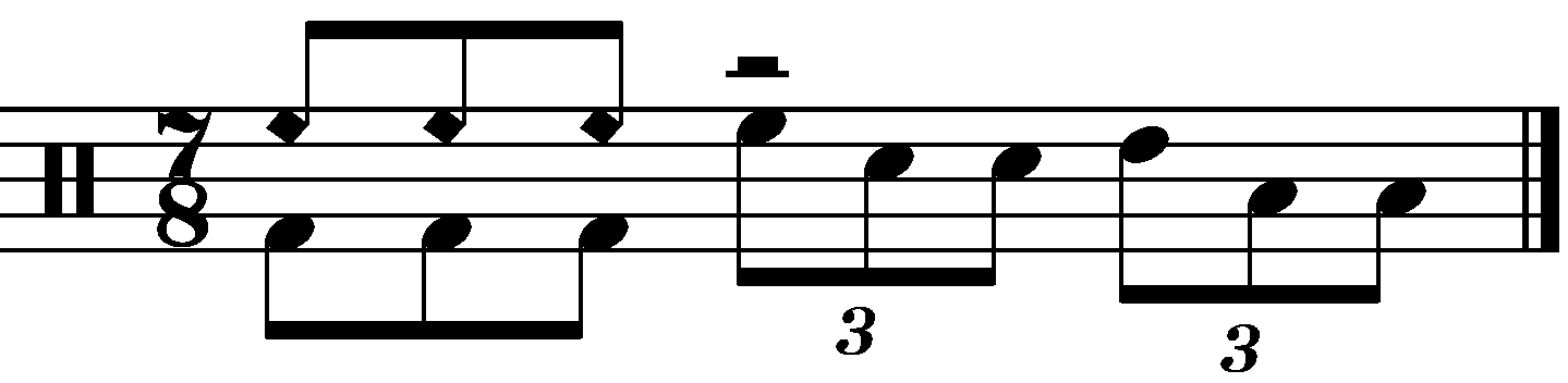 A 7/8 fill built around two beats of eighth note triplet