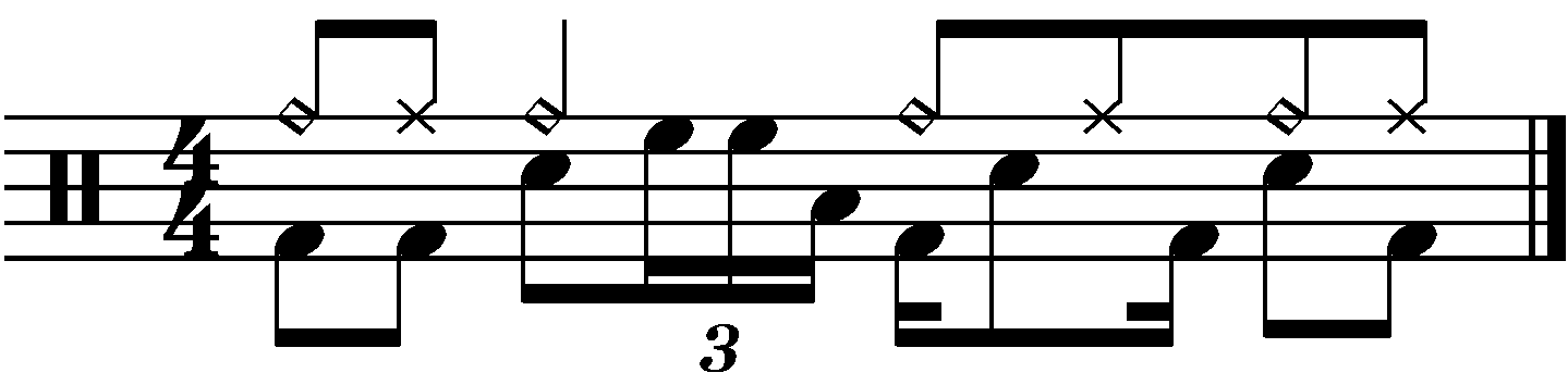 A one beat fill on beat 2 in 4/4