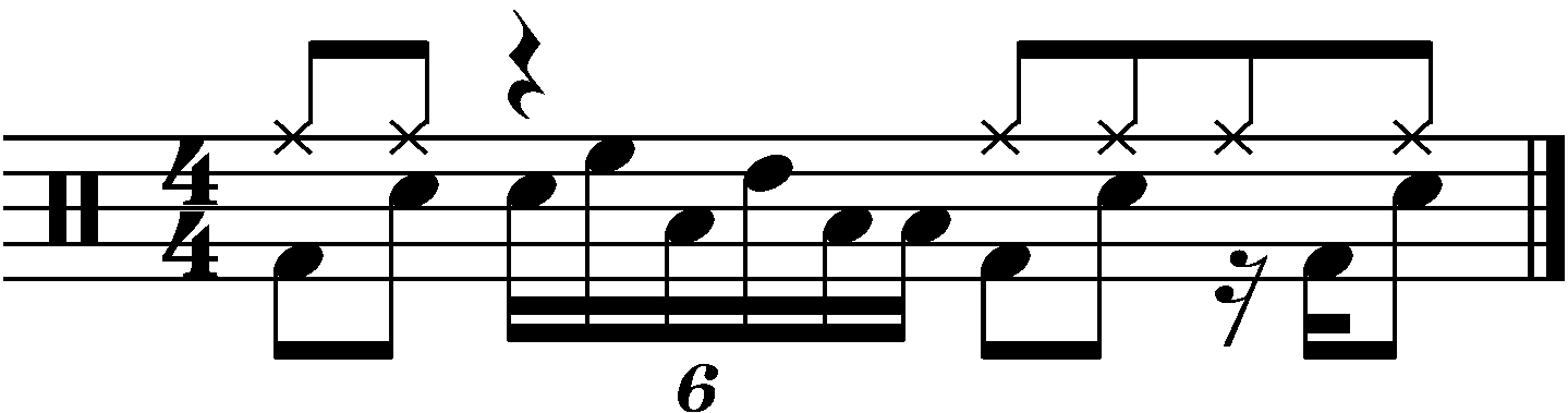 A one beat fill on beat 2 in 4/4