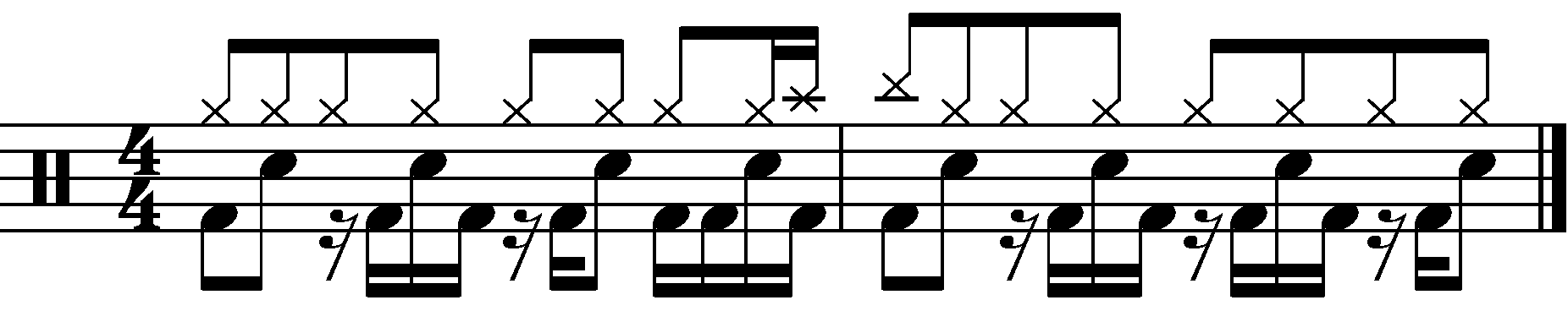 The concept applied to a double time groove