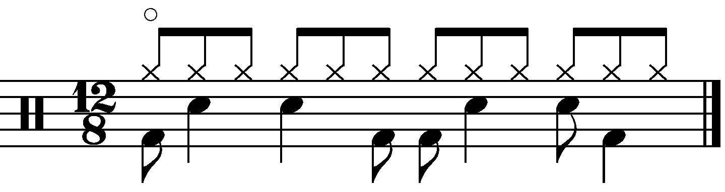 A 12/8 groove with additional snares