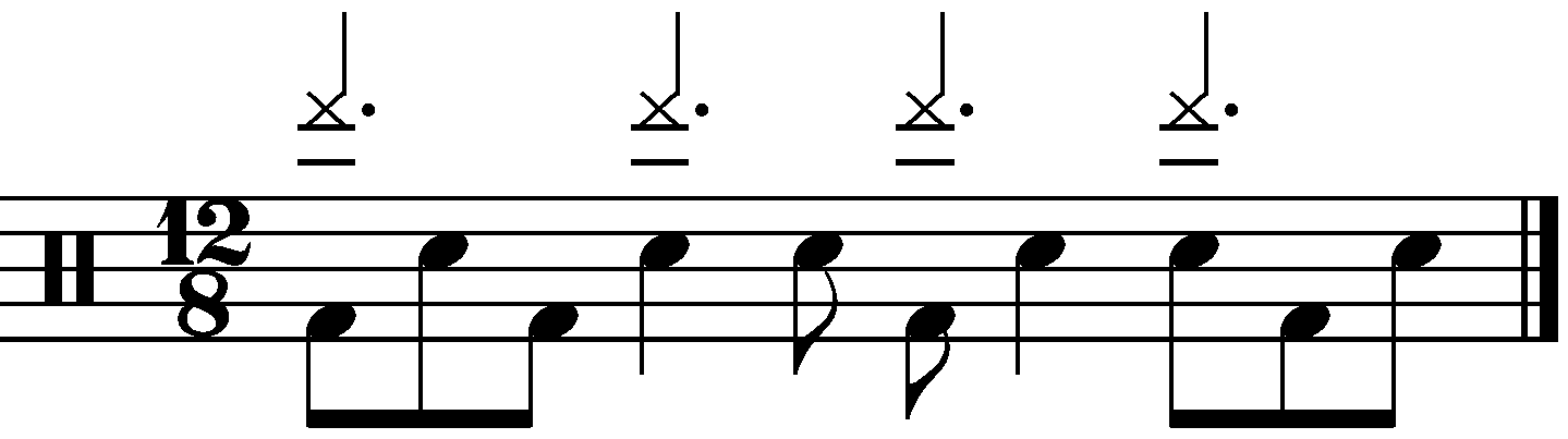 A 12/8 groove with additional snares
