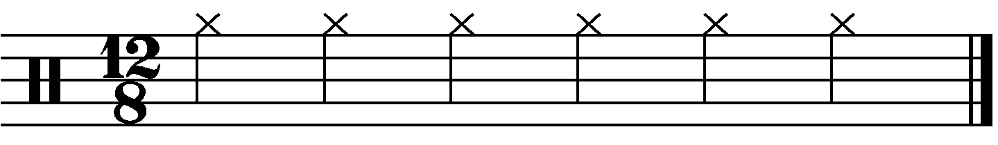 The simple time version of the rhythmic notation