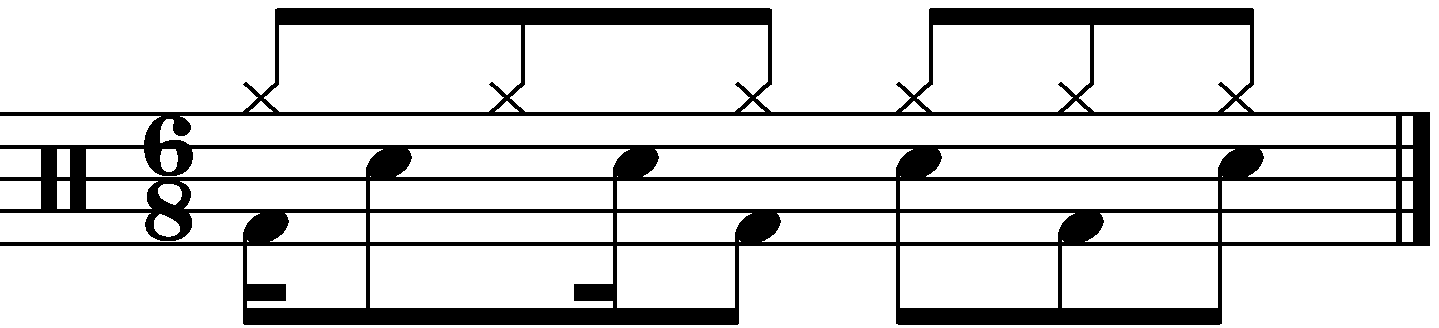 Decorating a 6/8 groove with 16th note snares
