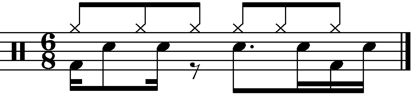 Decorating a 6/8 groove with 16th note snares