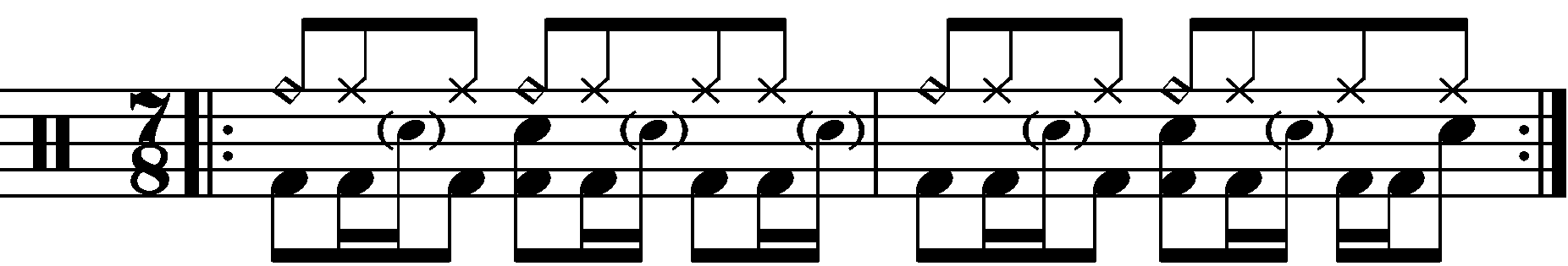 A two bar compound 7/8 groove