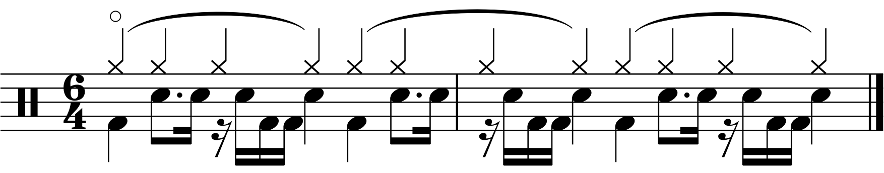 A 6/4 wrap around groove