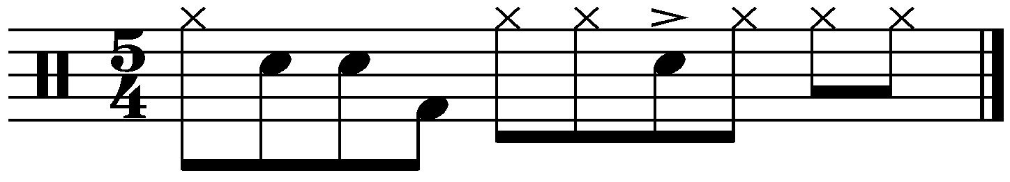 A 5/4 linear 3 3 4 groove