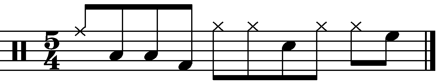 A 5/4 linear 3 3 4 groove