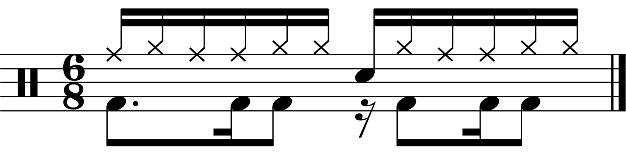 A full paradiddle diddle groove