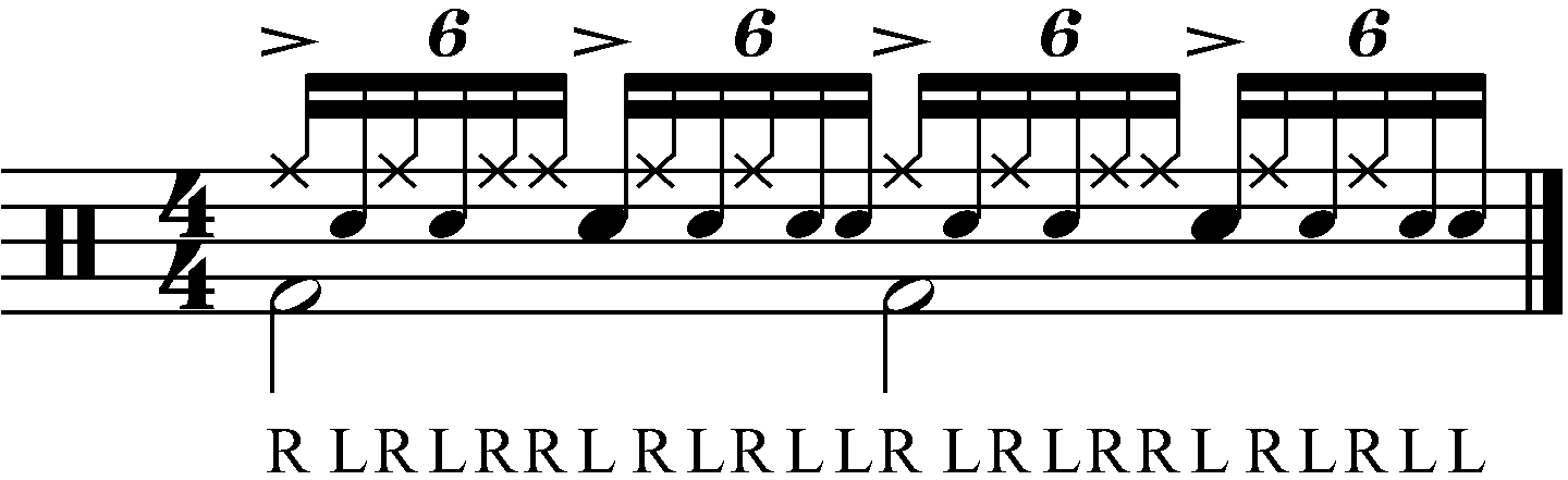 A double paradiddle groove.