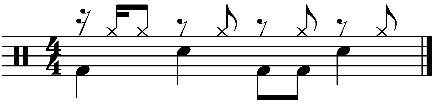 An offbeat eighth right hand groove with decorative e counts