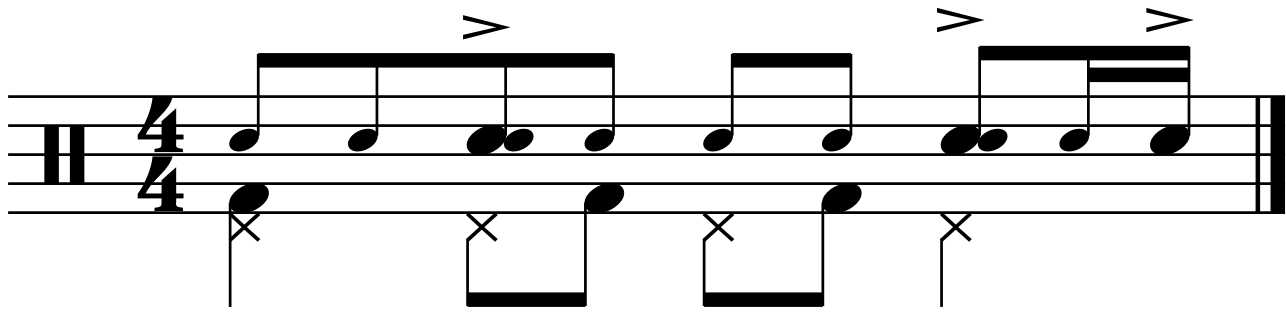 A common time right hand snare groove