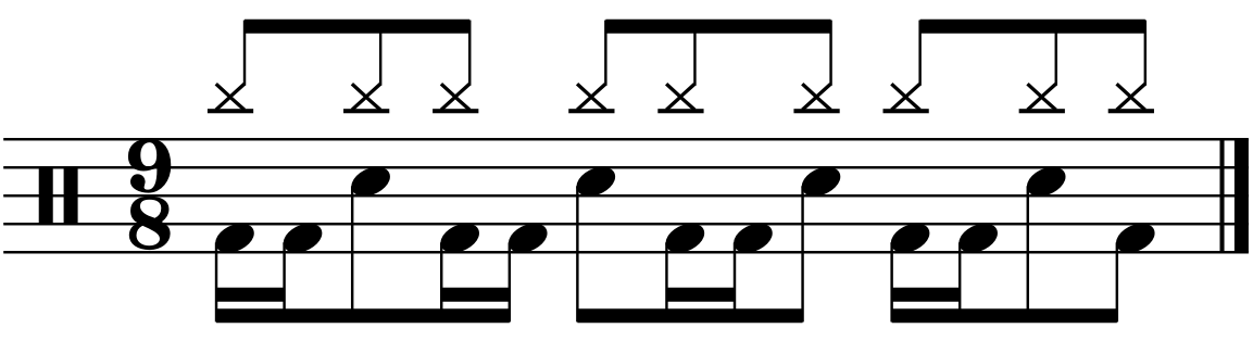 A double time groove in 9/8