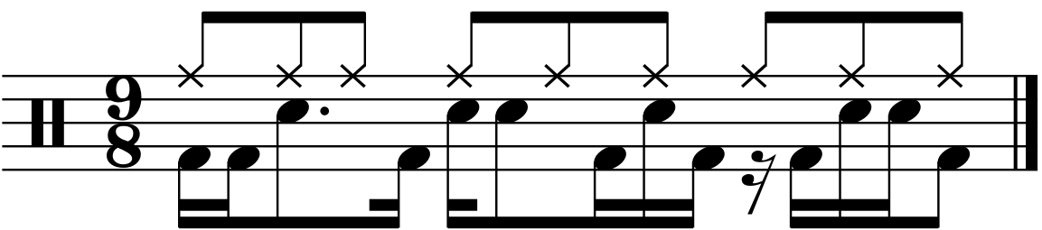 A double time groove in 9/8