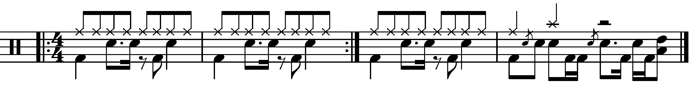 A six bar phrase made of two parts.