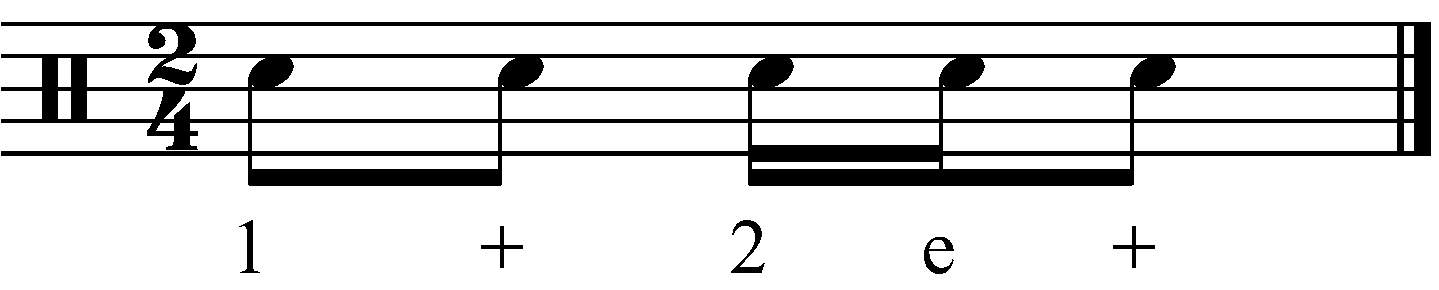 The base rhythm for this part.