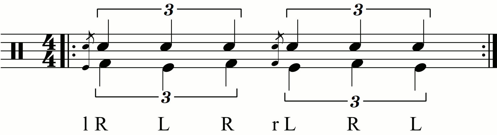 The quarter note exercise with double kick.