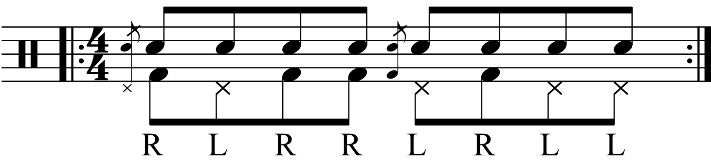 The eighth note exercise with hi hats.