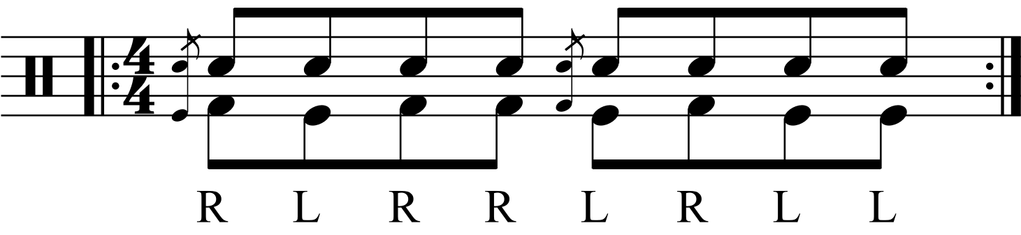 The eighth note exercise with double kick.