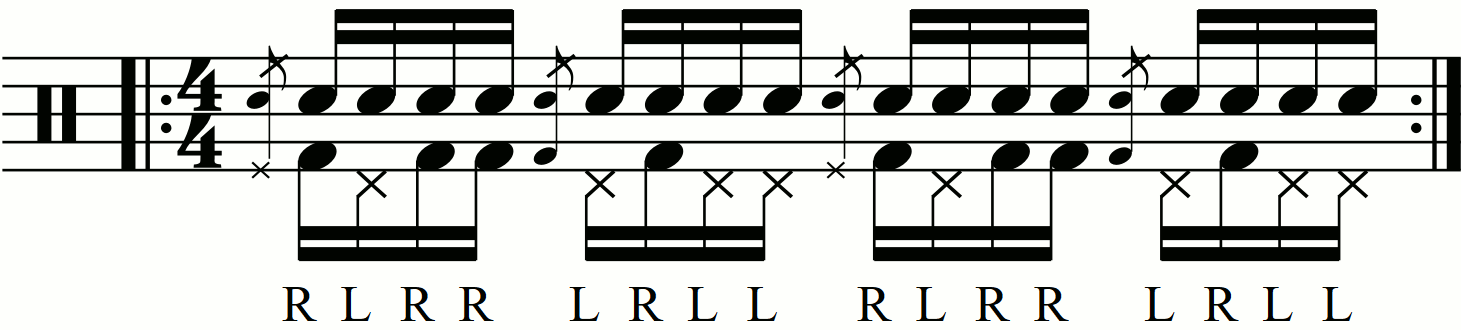The sixteenth note exercise with hi hats.
