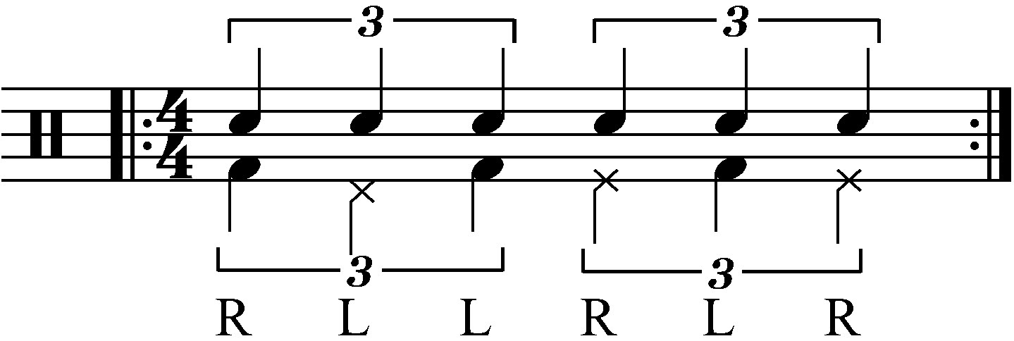 The quarter note triplet exercise with hi hats.