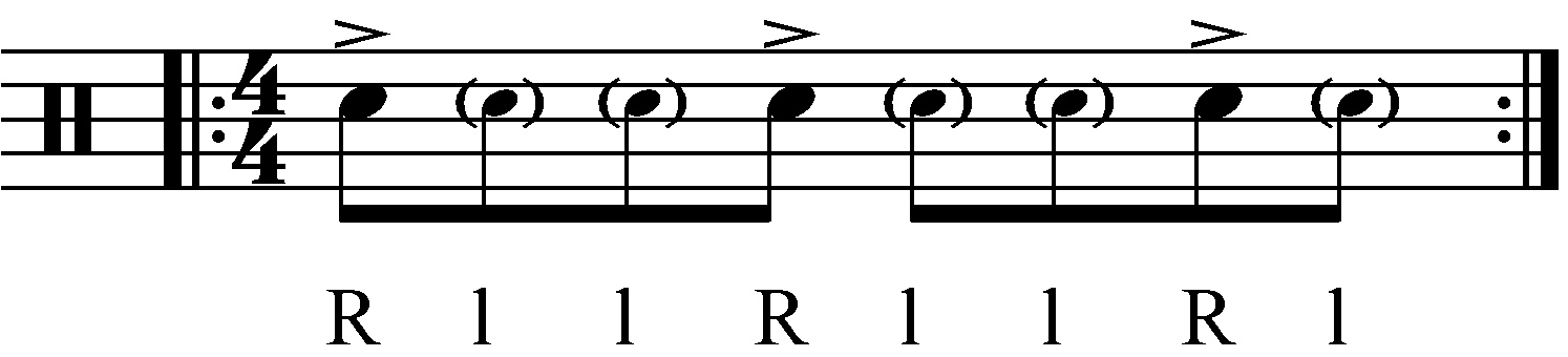 The accented 8th note version of the exercise.
