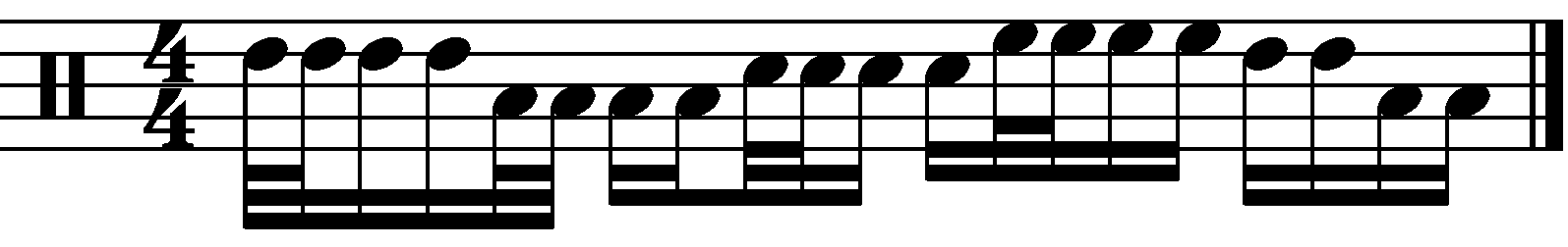 Syncopated 16th note 43333 fills with decorative 32nds