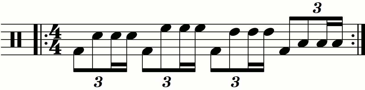 A subdivided 8th note triplet.