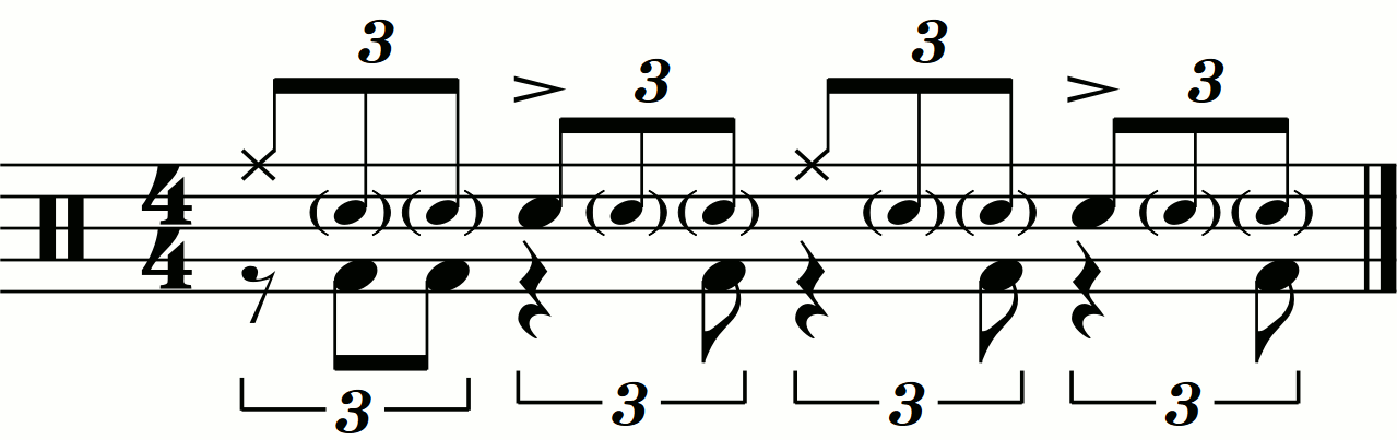 A standard triplet 16 beat style groove