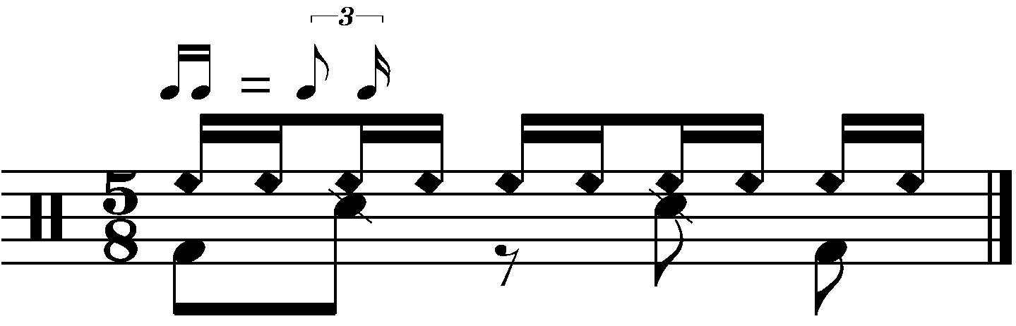 A 5/8 groove with a swung 16th right hand