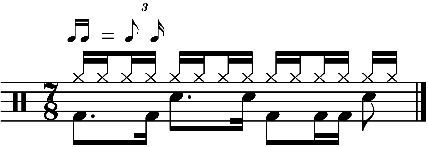 A 7/8 groove with a swung 16th right hand