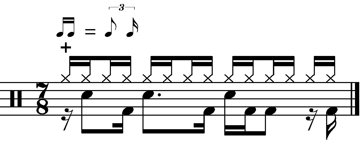 A 7/8 groove with a swung 16th right hand